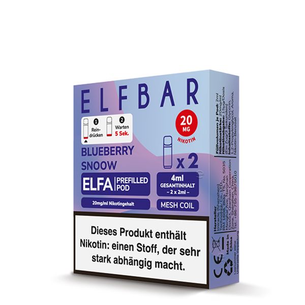 Elf Bar - Elfa Pod Blueberry Snow 20mg/ml (2 Stück pro Packung)    