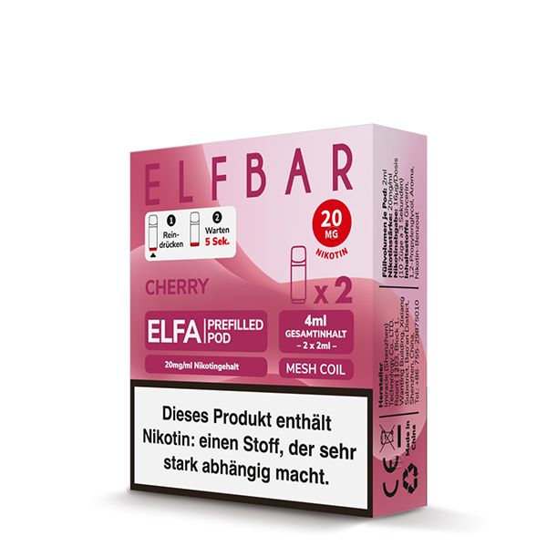 Elf Bar - Elfa Pod Cherry 20mg/ml (2 Stück pro Packung) 