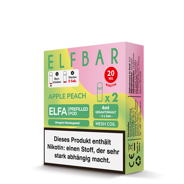 Elf Bar - Elfa Pod Apple Peach 20mg/ml (2 Stück pro Packung) 